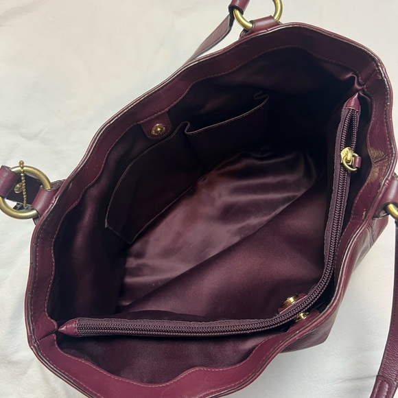 Coach Campbell Belle Bordeaux Burgundy Leather Shoulder Bag Gold Hardware - Picture 8 of 15